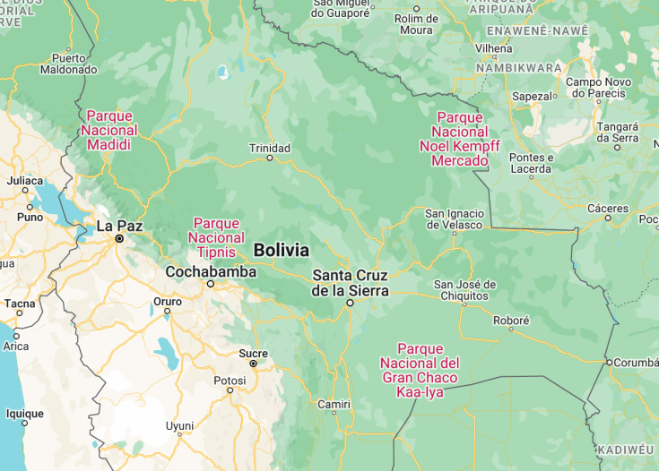 Map of Bolivia, 