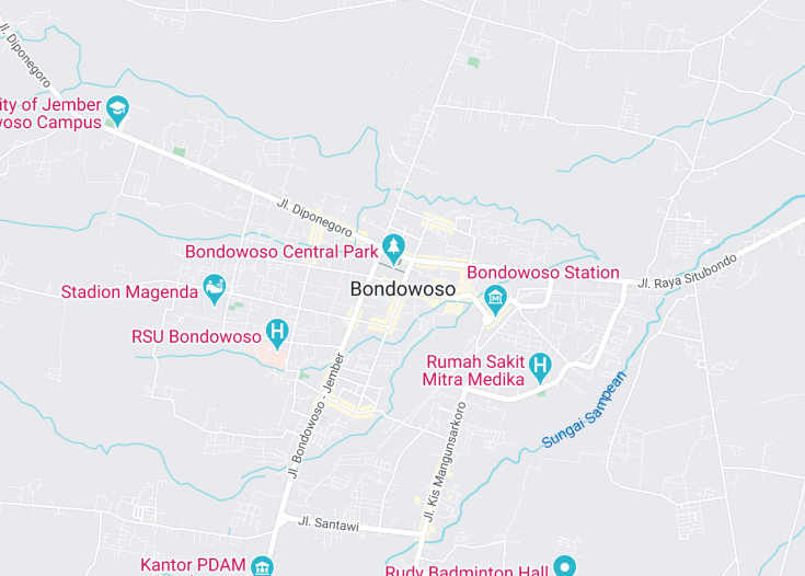 Map of Bondowoso, Indonesia