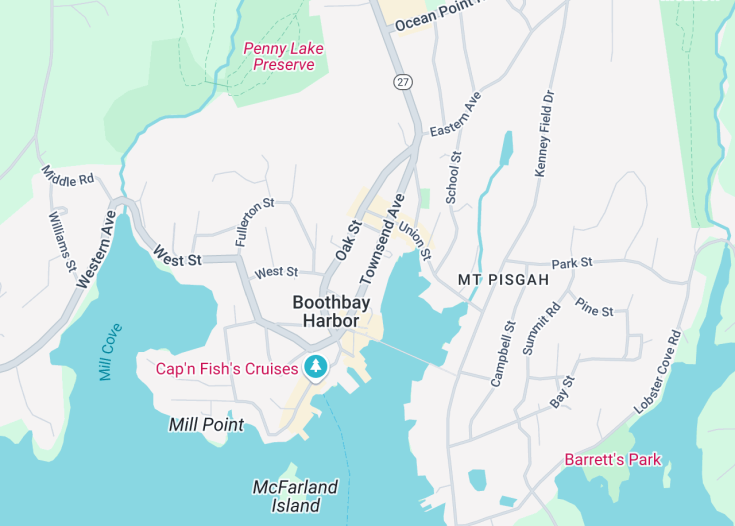 Map of Boothbay Harbor, Maine (USA)