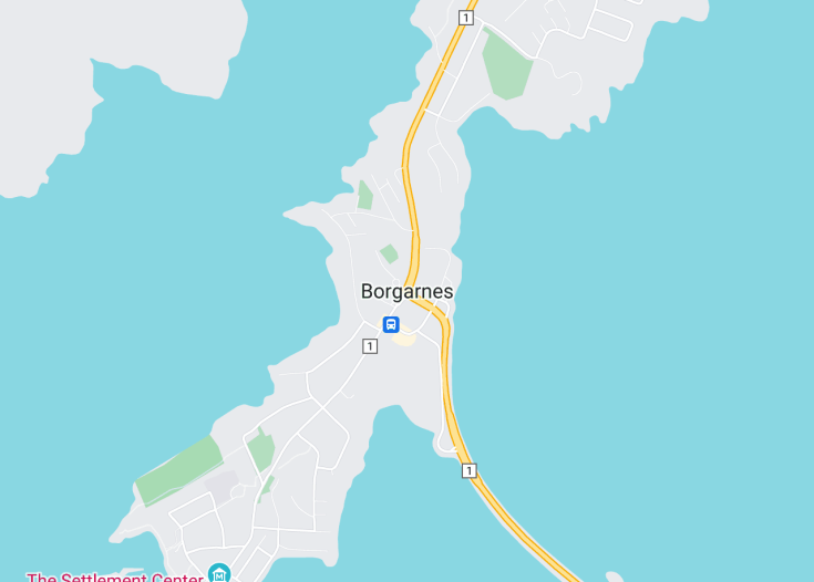 Map of Borgarnes, Iceland