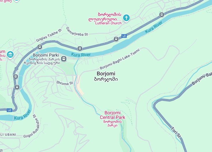 Map of Borjomi, Georgia