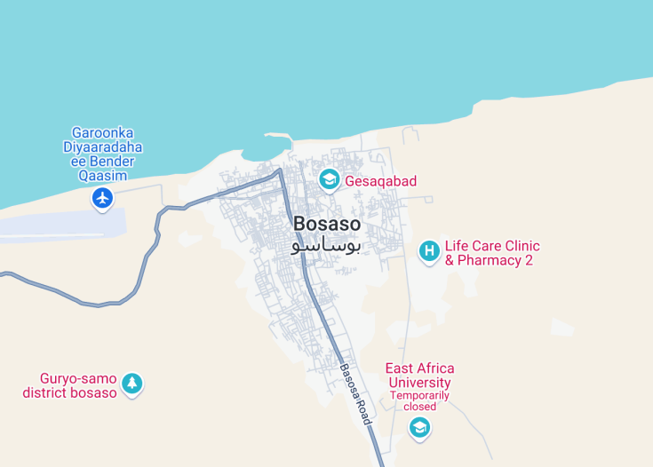 Map of Bosaso, Somalia