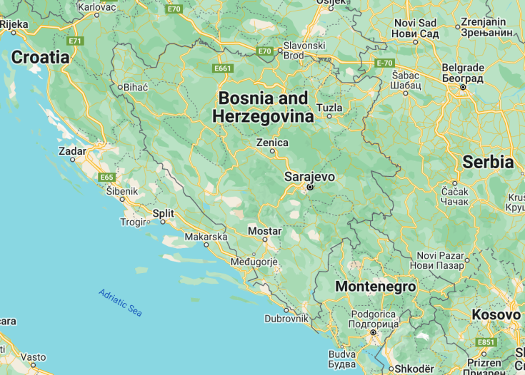 Map of Bosnia and Herzegovina, 