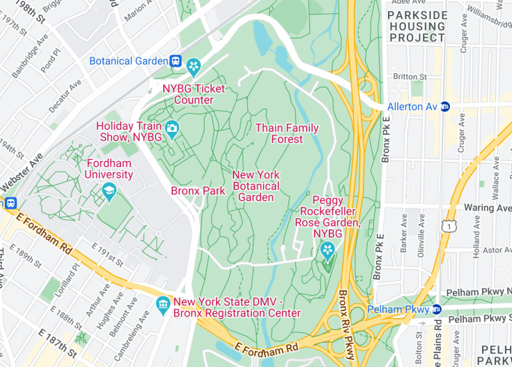 Map of Botanical Garden, New York