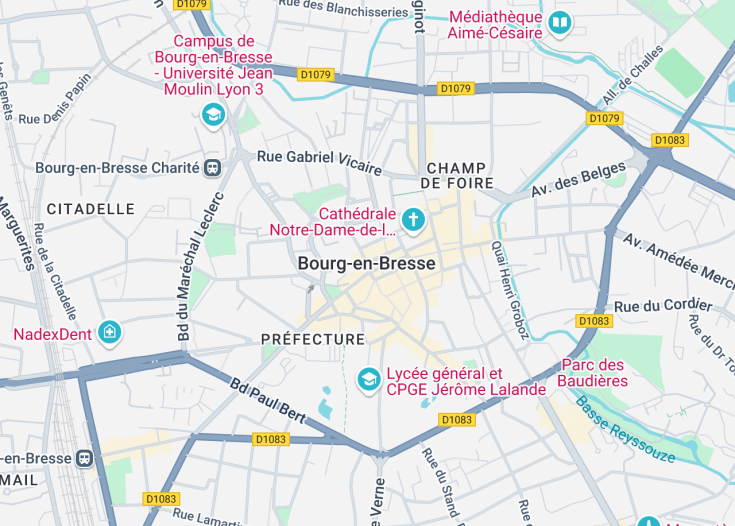 Map of Bourg-en-Bresse, France