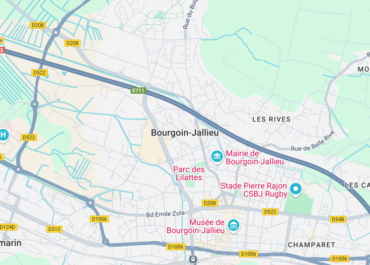 Map of Bourgoin-Jallieu, France