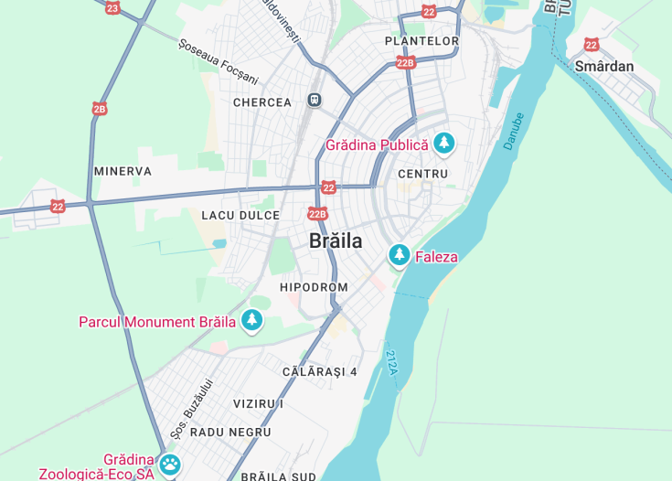 Map of Braila, Romania