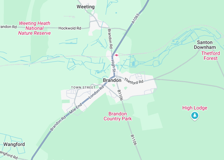 Map of Brandon, England (United Kingdom)