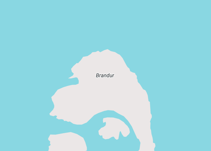 Map of Brandur island, Vestmannaeyjar (Iceland)