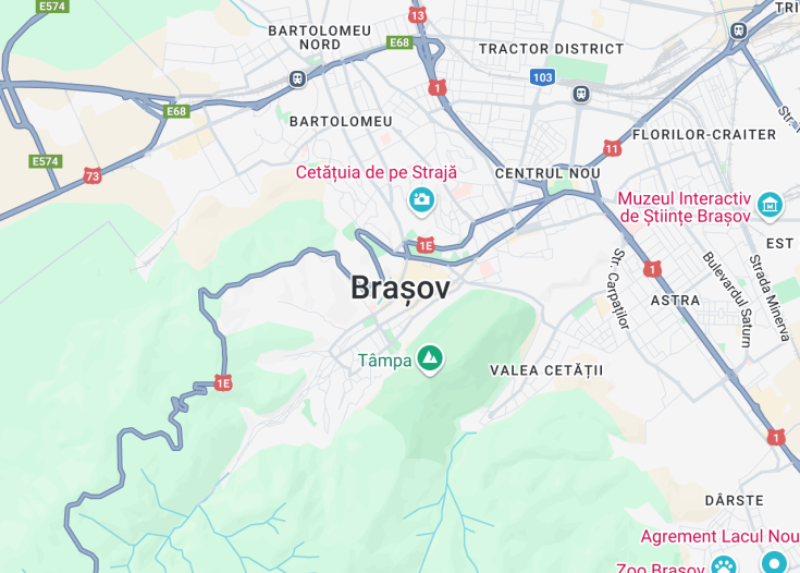 Map of Brașov, Romania