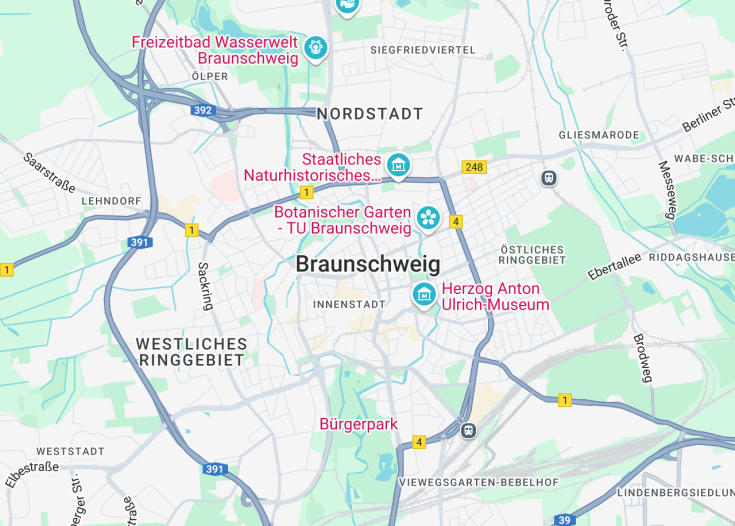 Map of Braunschweig, Germany