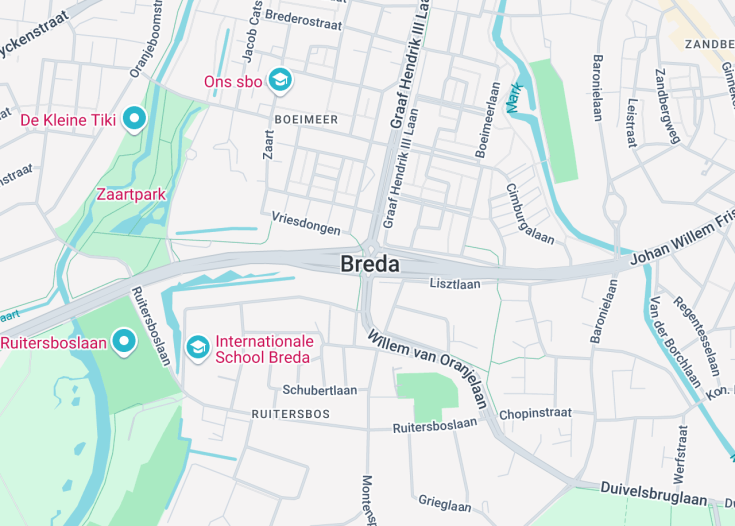 Map of Breda, Netherlands