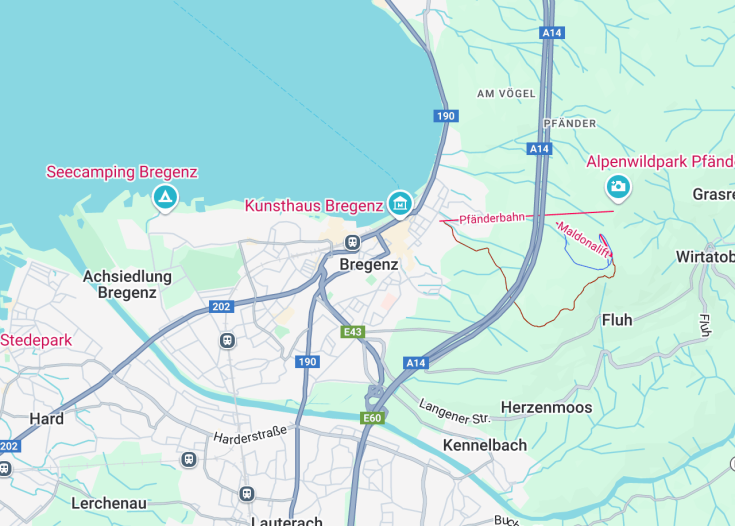 Map of Bregenz, Austria