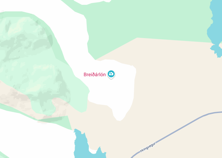 Map of Breiðárlón, Fagurhólsmýri