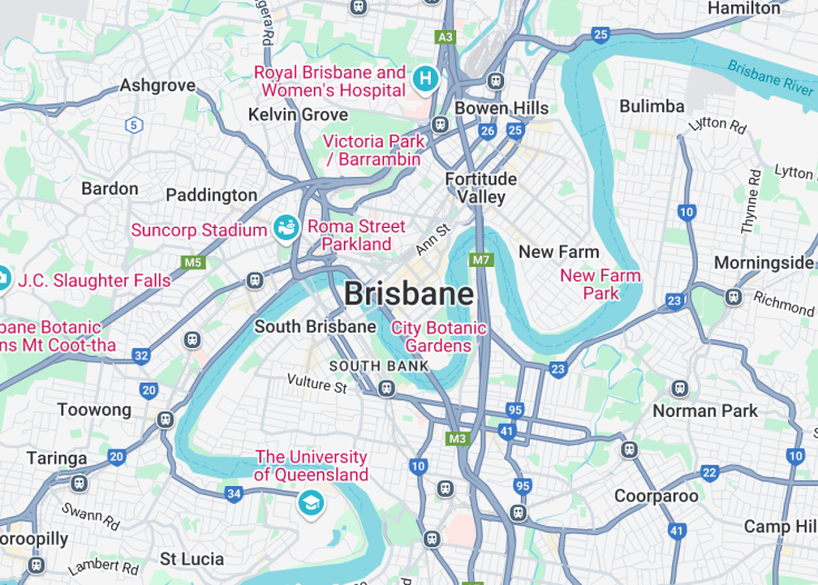 Map of Brisbane, Australia