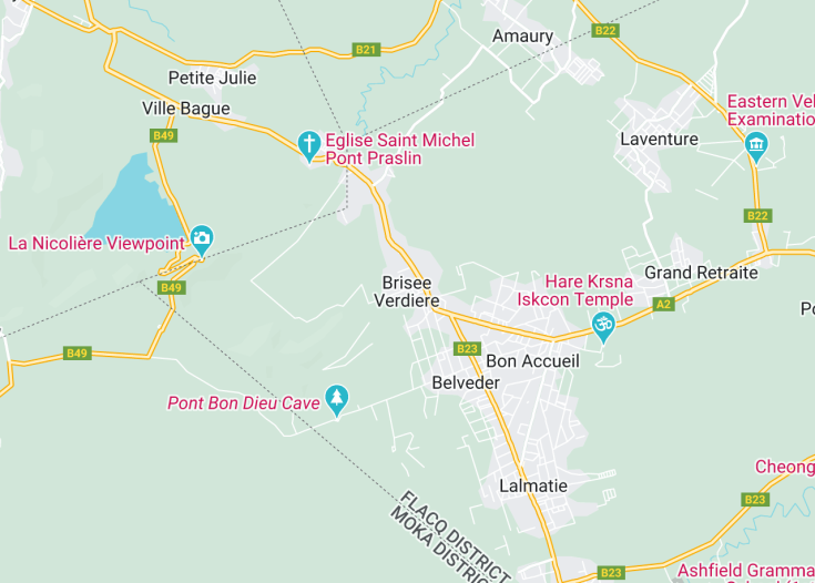 Map of Brisee Verdiere, Mauritius