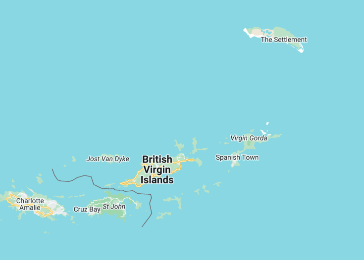 Map of British Virgin Islands (United Kingdom), 