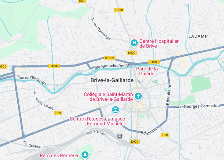 Map of Brive-la-Gaillarde, France