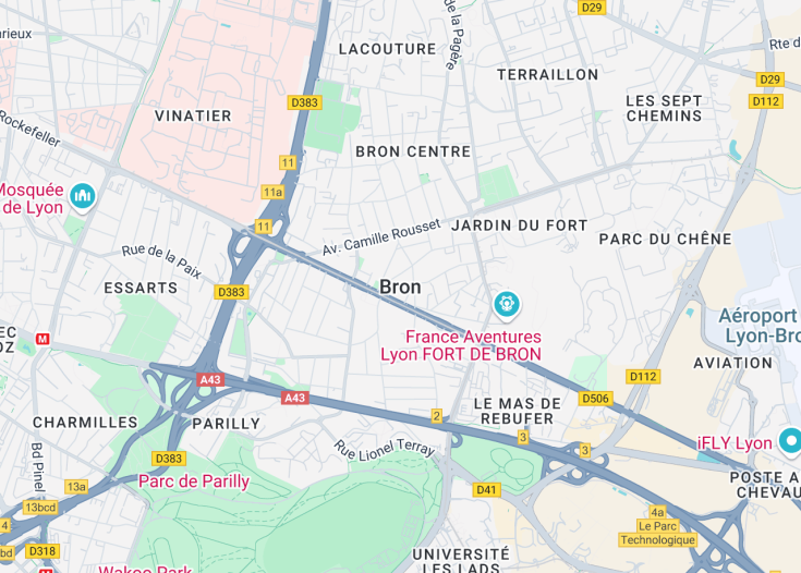 Map of Bron, France