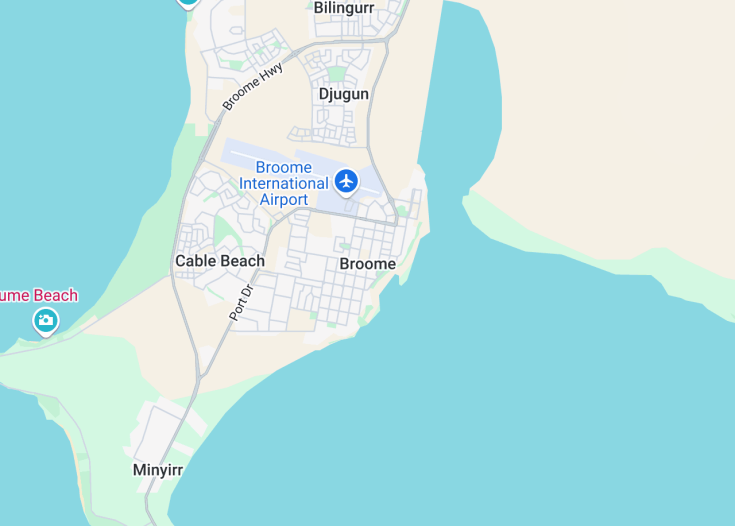 Map of Broome, Australia