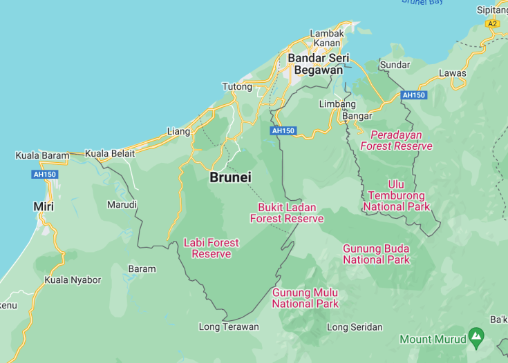 Map of Brunei, 