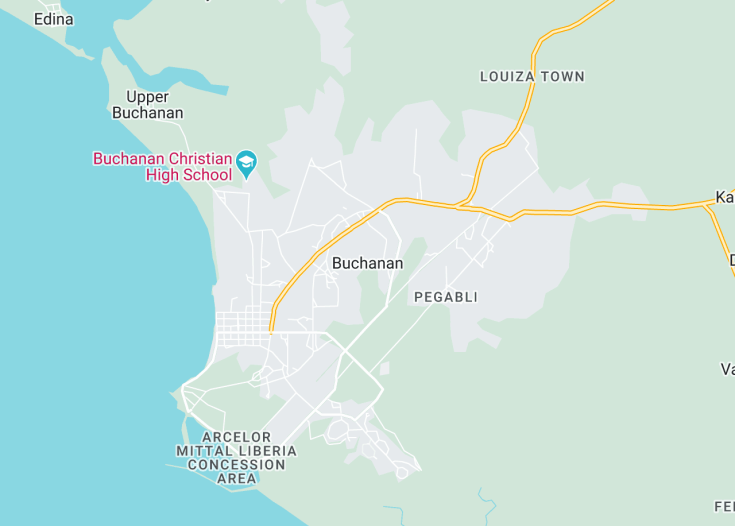 Map of Buchanan, Liberia