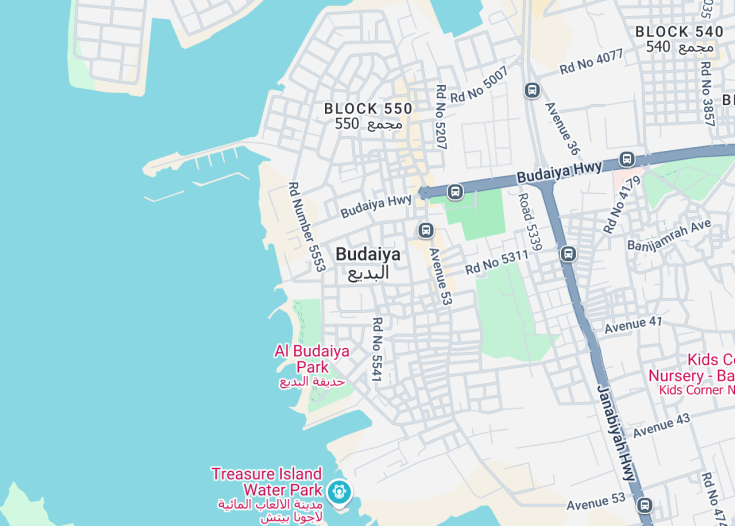 Map of Budaiya, Bahrain