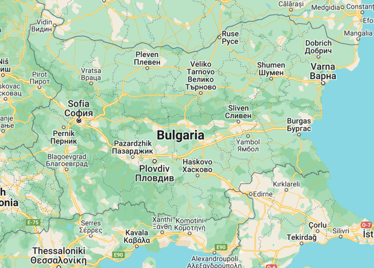 Map of Bulgaria, 