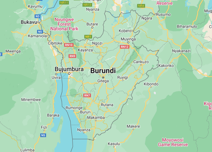 Map of Burundi, 