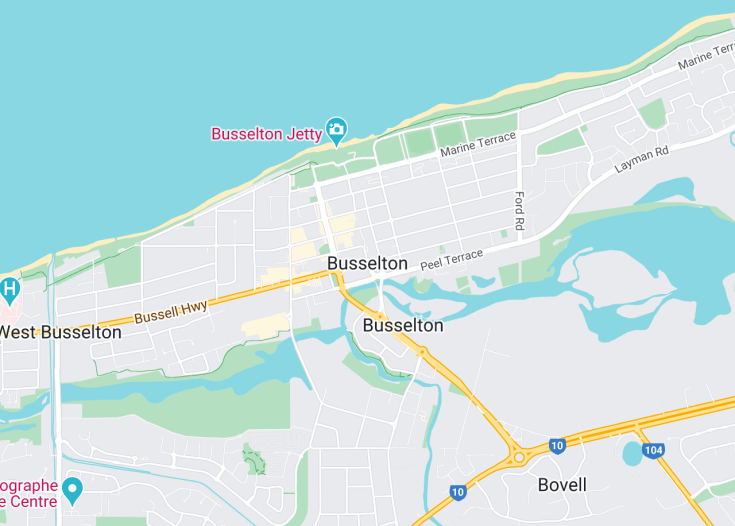 Map of Busselton, Australia