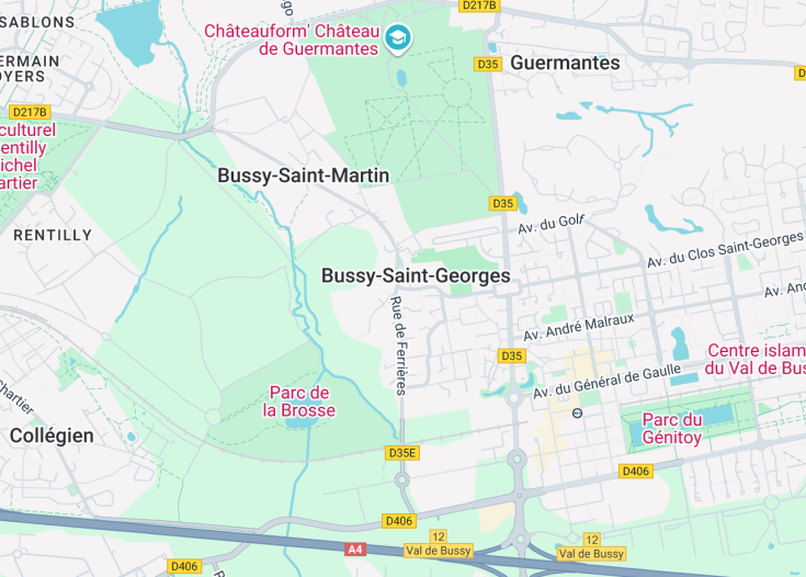 Map of Bussy-Saint-Georges, France