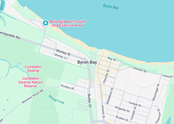 Map of Byron Bay, Australia