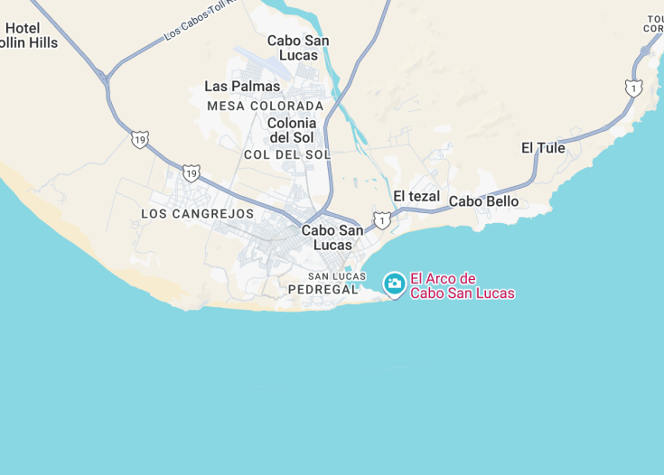 Map of Cabo San Lucas, Mexico