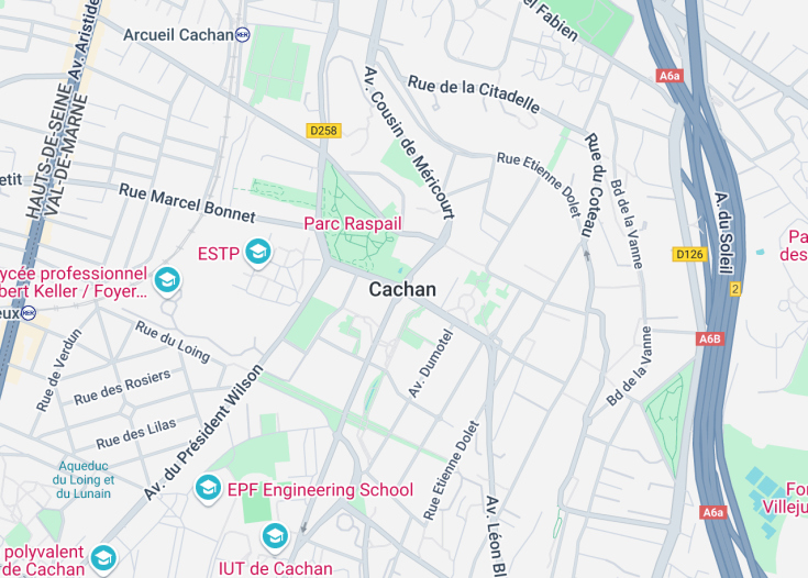 Map of Cachan, France