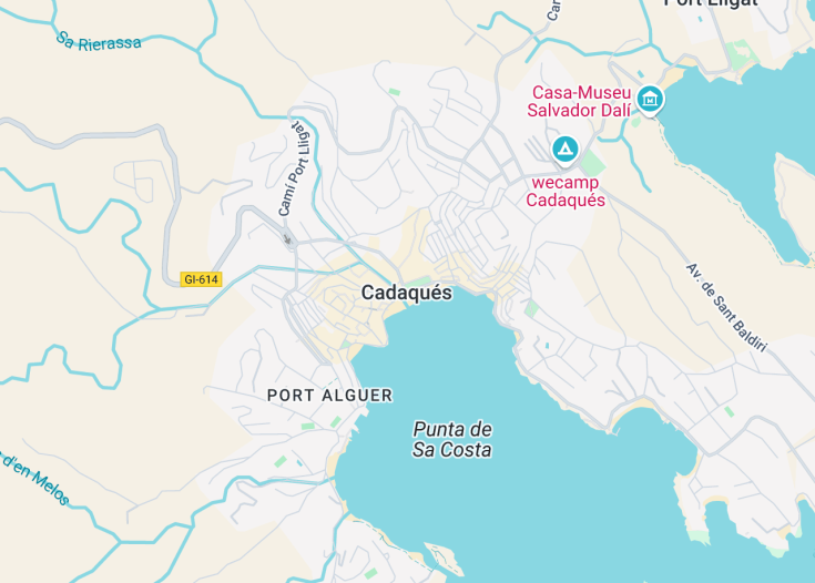 Map of Cadaques, Spain