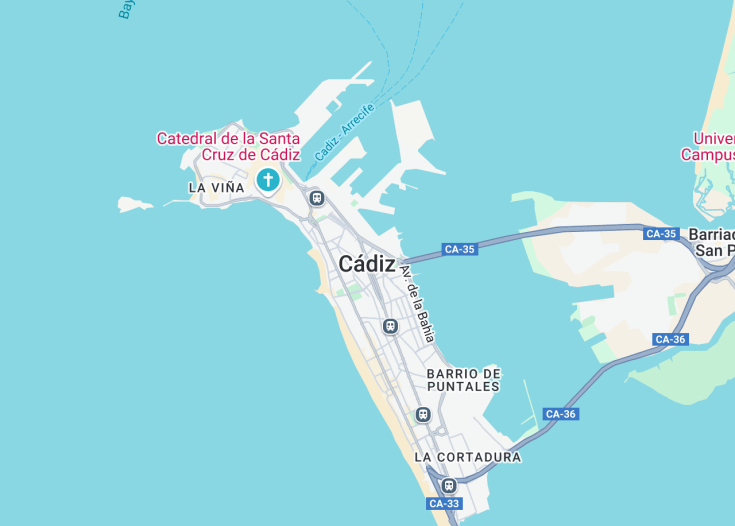 Map of Cadiz, Spain