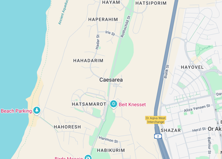 Map of Caesarea, Israel