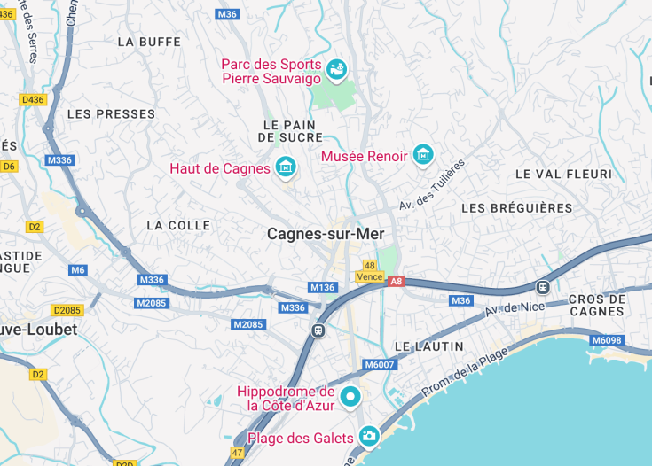 Map of Cagnes-sur-Mer, France