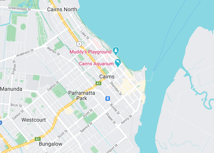 Map of Cairns, Australia