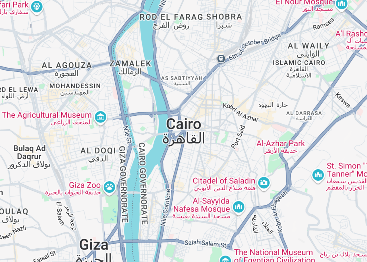 Map of Cairo, Egypt