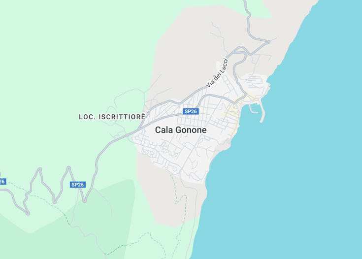 Map of Cala Gonone, Italy