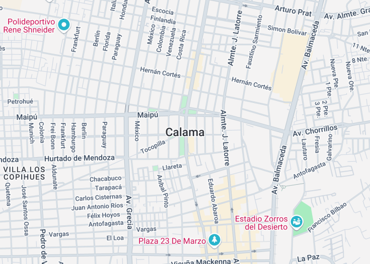 Map of Calama, Chile