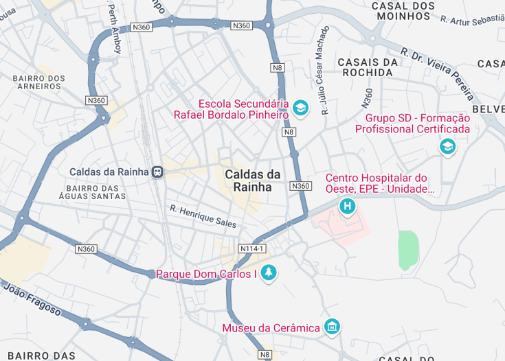 Map of Caldas Da Rainha, Portugal