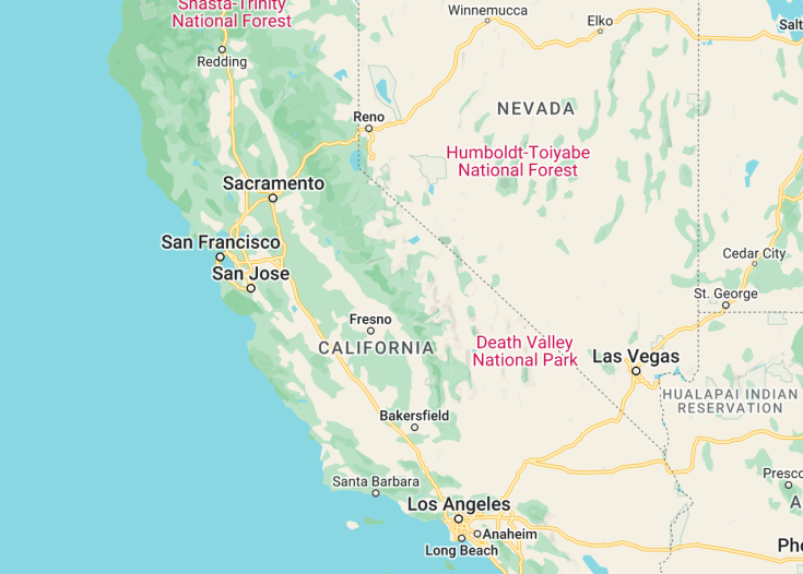 Map of California (USA), 