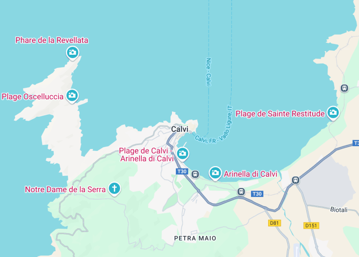 Map of Calvi, Corsica (France)