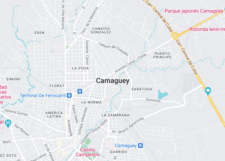 Map of Camagüey, Cuba