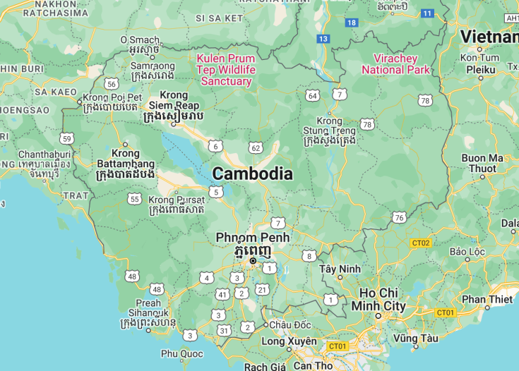 Map of Cambodia, 