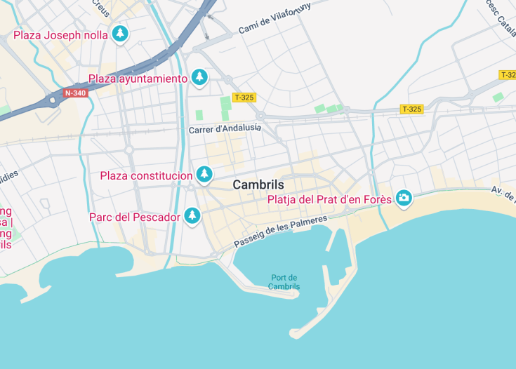 Map of Cambrils, Spain