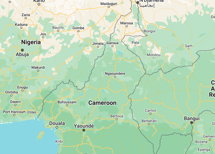 Map of Cameroon, 