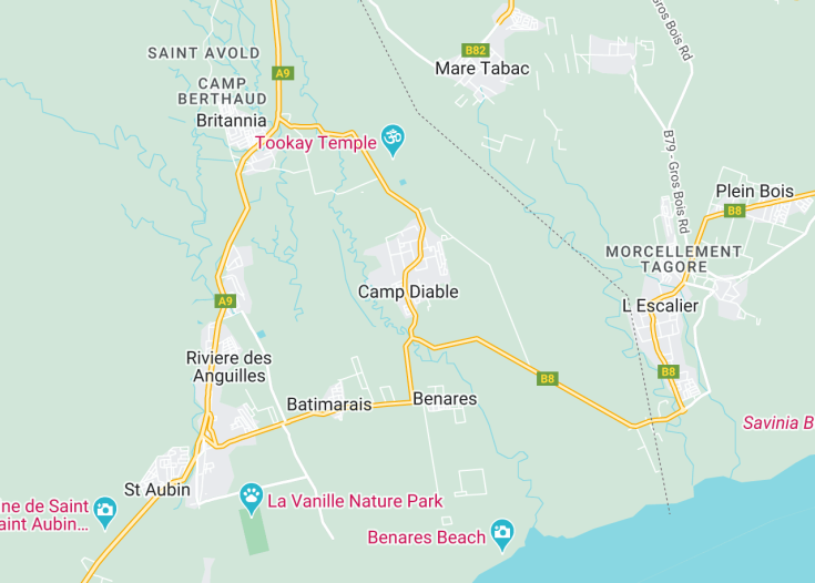 Map of Camp Diable, Mauritius